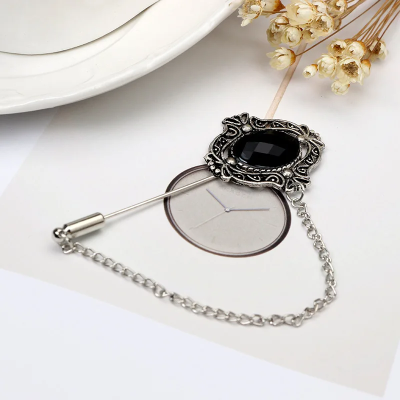 Alloy Rhinestone Lapel Stick Pin Brooch Pin Suit Shirt Pin For Mens Gifts Fashion Jewelry