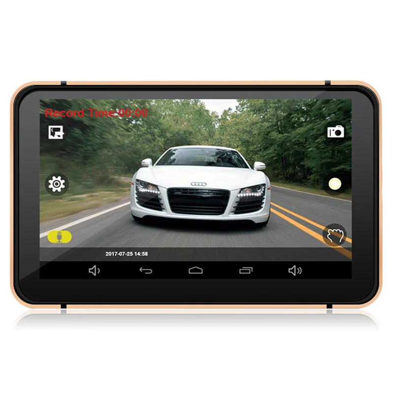 Android 4,4 7 дюймов Автомобильный видеорегистратор Камера емкостный Экран Hd 1080P Bluetooth Wifi Mp4 мультимедийный плеер Gps навигатор