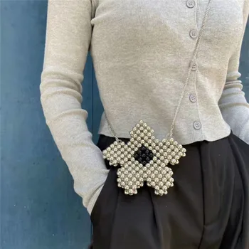 

Heavy Industry Beaded Lipstick Bag Fashion Wild Messenger Mini Small Bag 2020 Summer New Women Purse and Handbags Sac A Main