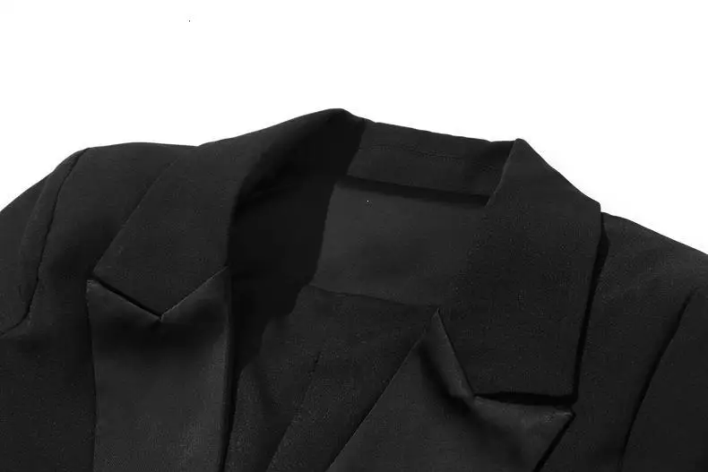 Fashion Irregular Ruffled Long-Sleeved Women Suit Jacket Notched Solid Color Cotton Wild Casual Ladies Coat