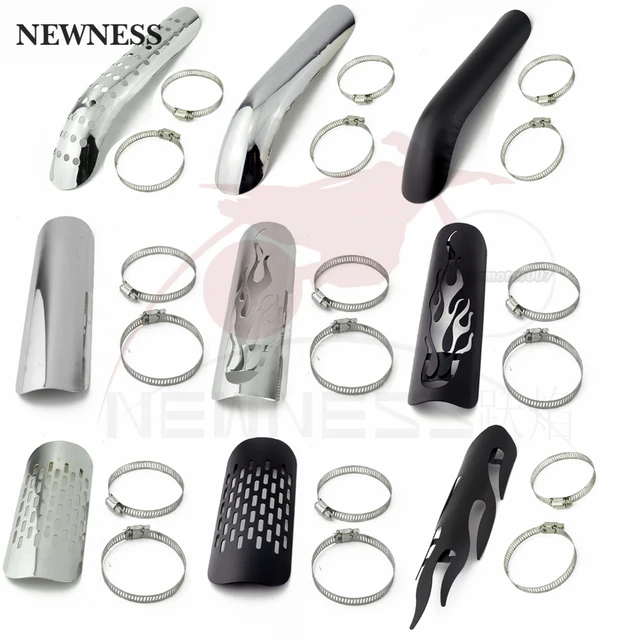 Universal Motorcycle Chrome Exhaust Muffler Pipe Heat Shield Cover Guard  Car Covers For Harley Custom Chopper Cruiser - AliExpress