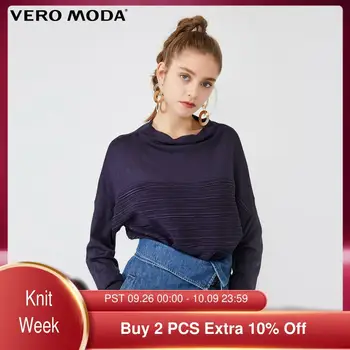 

Vero Moda Women's Slash Neck 3D Pleated Drop Shoulder Sweater Knitted Top | 319424534