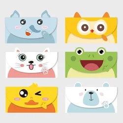 Enveloppe en papier à motifs d'animaux de dessin animé, lot de 10 pièces, Message de fête, carte d'anniversaire pour enfants, Kawaii, lettres personnalisées, DIY bricolage 