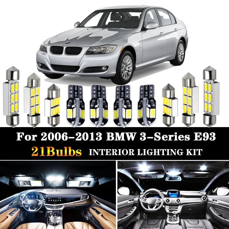 21 шт. SMD лампы белого цвета без ошибок для 2006-2013 BMW 3-Series E93 Convertible M3 полный