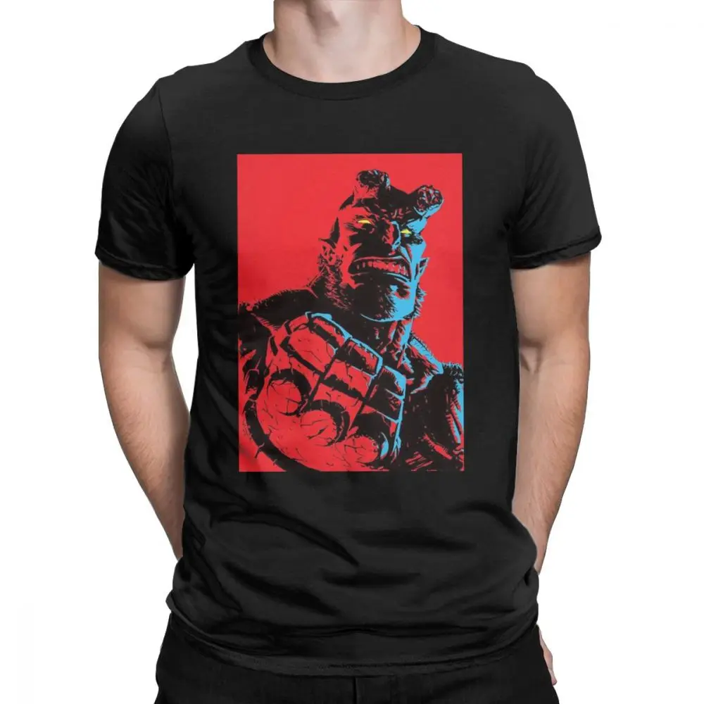 Футболка Hellboy мужская с круглым вырезом тенниска из чистого хлопка короткими