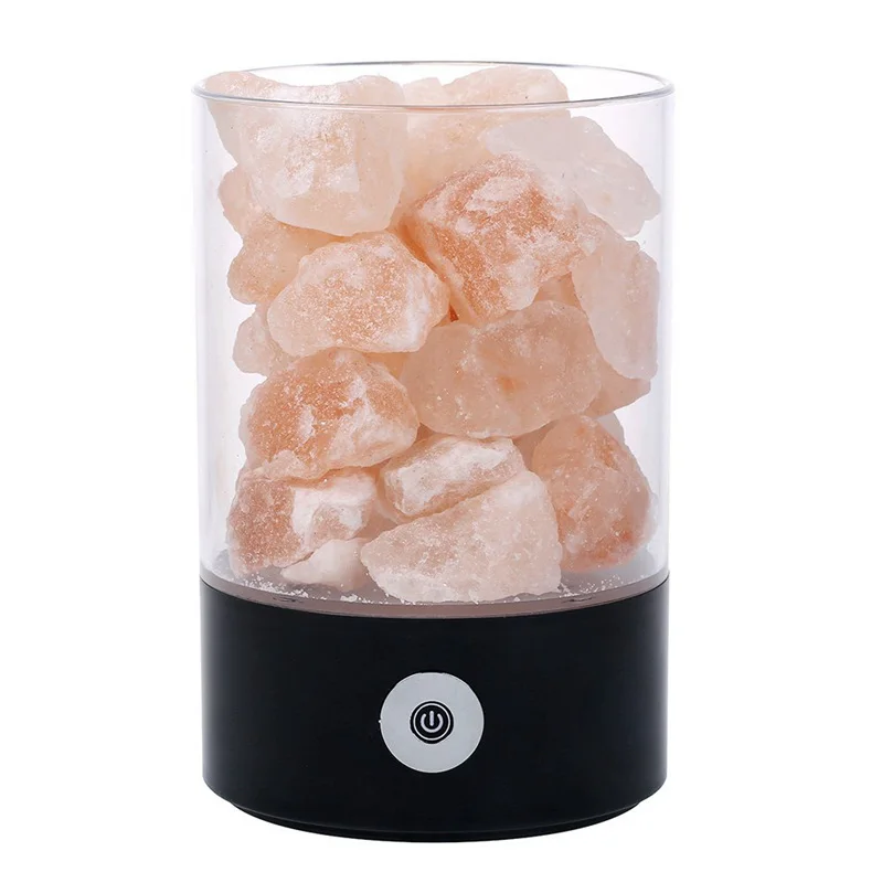 

USB Real Himalayas Salt Crystal Rock Lamp Good for Health Small Mineral Negative Ionic Stone Lava Salt Night Light for Bedroom O
