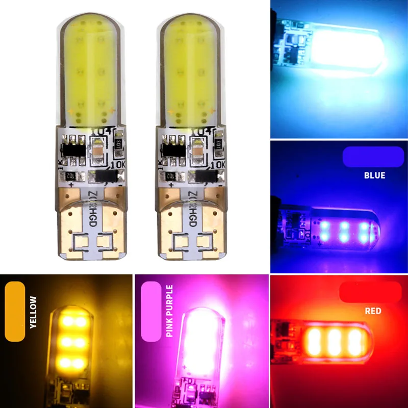 6 шт. T10 мигающий стробоскоп 194 168 W5W COB 12SMD белый красный желтый Клиренс 12В номерной