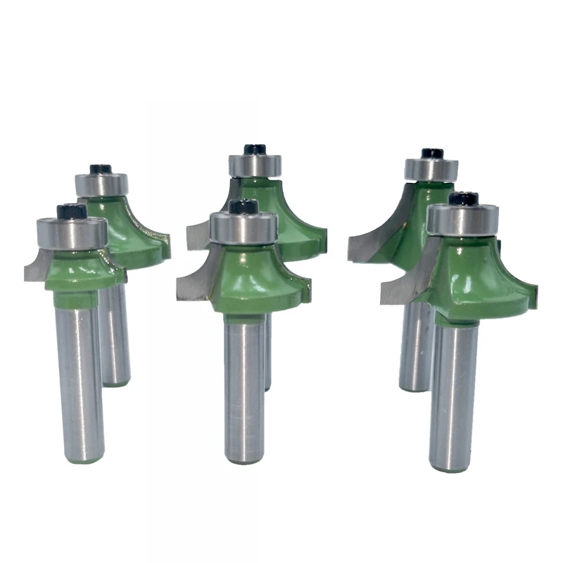 

6Pcs 8Mm Corner Round over Router Bit with Bearing Milling Cutter for Wood Woodworking Tool