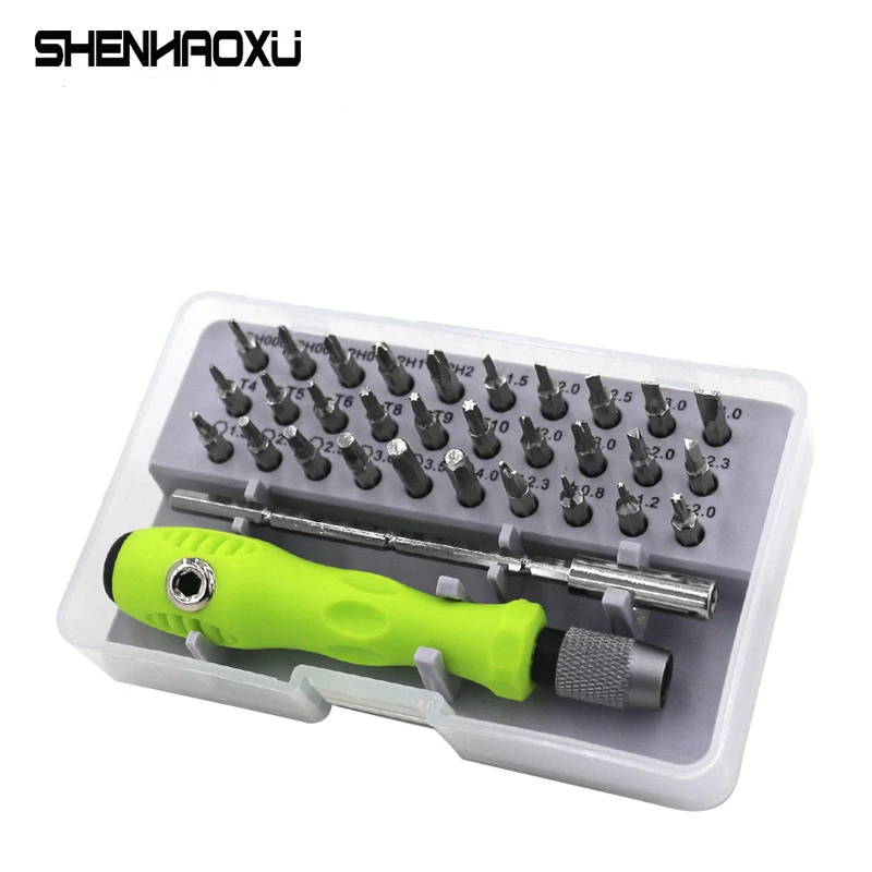 

Набор прецизионных магнитных мини-отверток Weipu 32 в 1, набор для ремонта телефонов, мобильных телефонов, IPad, камер, шлицевые, Phillips, Torx, шестигранный, «сделай сам»