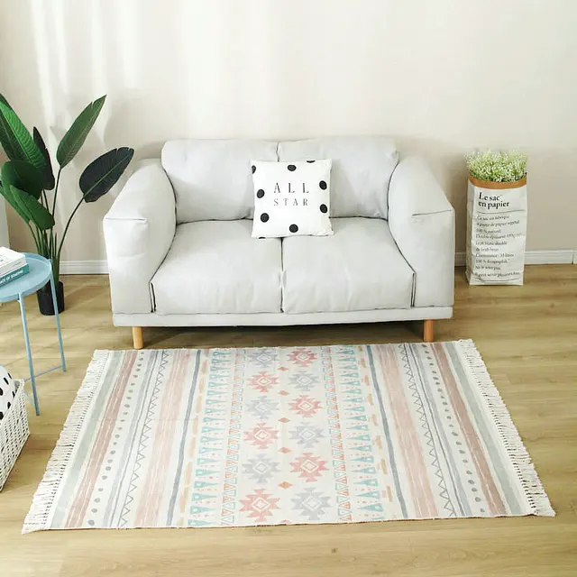 Bolha beijo nórdico algodão linho tecido tapetes para sala de estar quarto  decoração tapete estilo marroquino casa macio tapete cabeceira área|Tapete|  - AliExpress