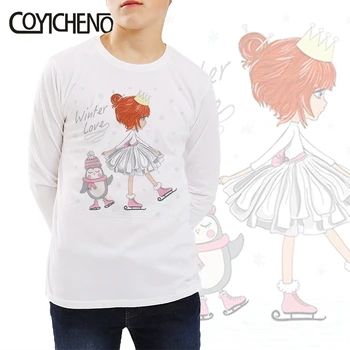 

2 piece cute girl kids tshirt print 2020 2-12 Years long sleeve Spring and autumn kawaii Printed cartoon Tops COYICHENOL