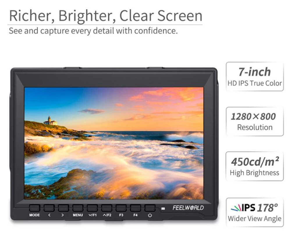 4k monitor de campo hdmi av entrada