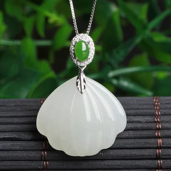 

2020 Sale Hot Sale Solitaire Round Natural Certificate Of Hetian Pendant With 925 Sterling Silver, Scalloped Female