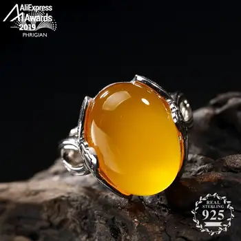 

S925 Fine Israel Ring 925 Sterling Silver Women Handmade Vintage lithuania Artisan Baltic citrine chrysoberyl Amber