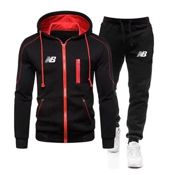 

2020 Men's Sets Brand Zipper Hoodies Sportswear Tracksuits 2 Piece Men's Hoodies+Pants Sets Male Streetswear Coat Jackets Winter