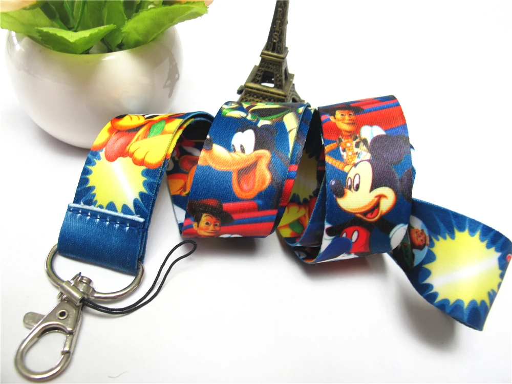 New Boys Girls Mickey Mouse Key Lanyard ID Cards Holders Minnie Mobile Phone Neck Straps