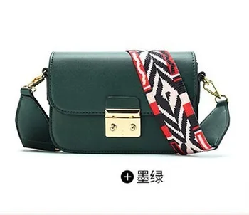 

New women's bag Korean version wide shoulder belt small square bag single shoulder bag slant straddle bag women's bag