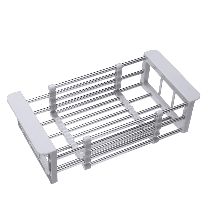 Foldable Cutlery Kitchen Cabinet Storage  Stainless Fruit Vegetable Drain Basket Sink Dish Rack Cleaning Kitchen Organizer Tool sink strainer drain basket kitchen waste drainer sponge rack storage tool basket sink drainer strainer basket rack kitchen tools