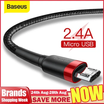 Кабель микро-USB Baseus, кабель для быстрой зарядки и передачи данных, 2,4 А, для Samsung J7, Redmi Note 5 Pro, устройств на Android