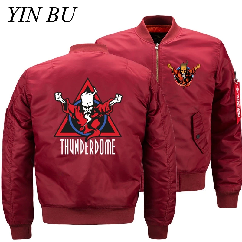 Men's Bomber Jacket Thunderdome Wizard Logo Hardcore Techno Gabber Pilot  Air Fight Ma1 Windbreaker Parkas Clothes Coats 5XL