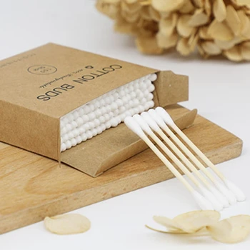 

1000Pcs Double Head Cotton Swab Bamboo Cotton Swab Sticks Disposable Buds Cotton for Beauty Makeup Nose Ears Cleaning