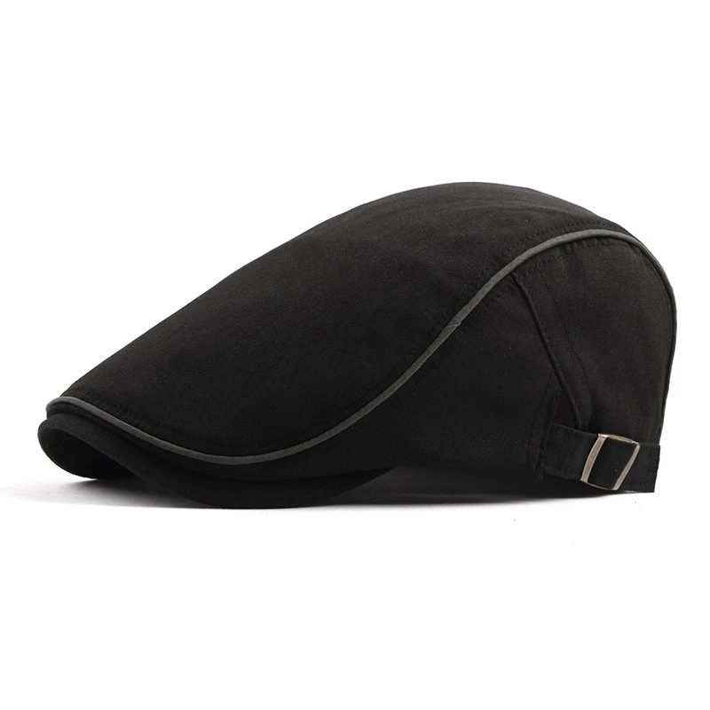 Adjustable Cotton Berets  Hats For Men Classic Spring Summer SunCaps Cotton Blend Beret Hat Flat Brim Men Berets Cap 2