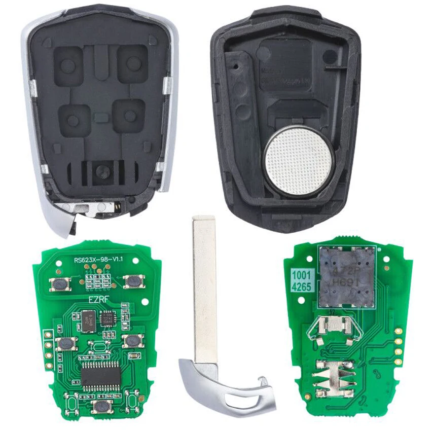 3+ 1/4 кнопки смарт дистанционные брелки для ключей брелок для Cadillac CTS ATS XTS Escalade ESV 315 МГц FCC, аддитивного цветового пространства: HYQ2AB