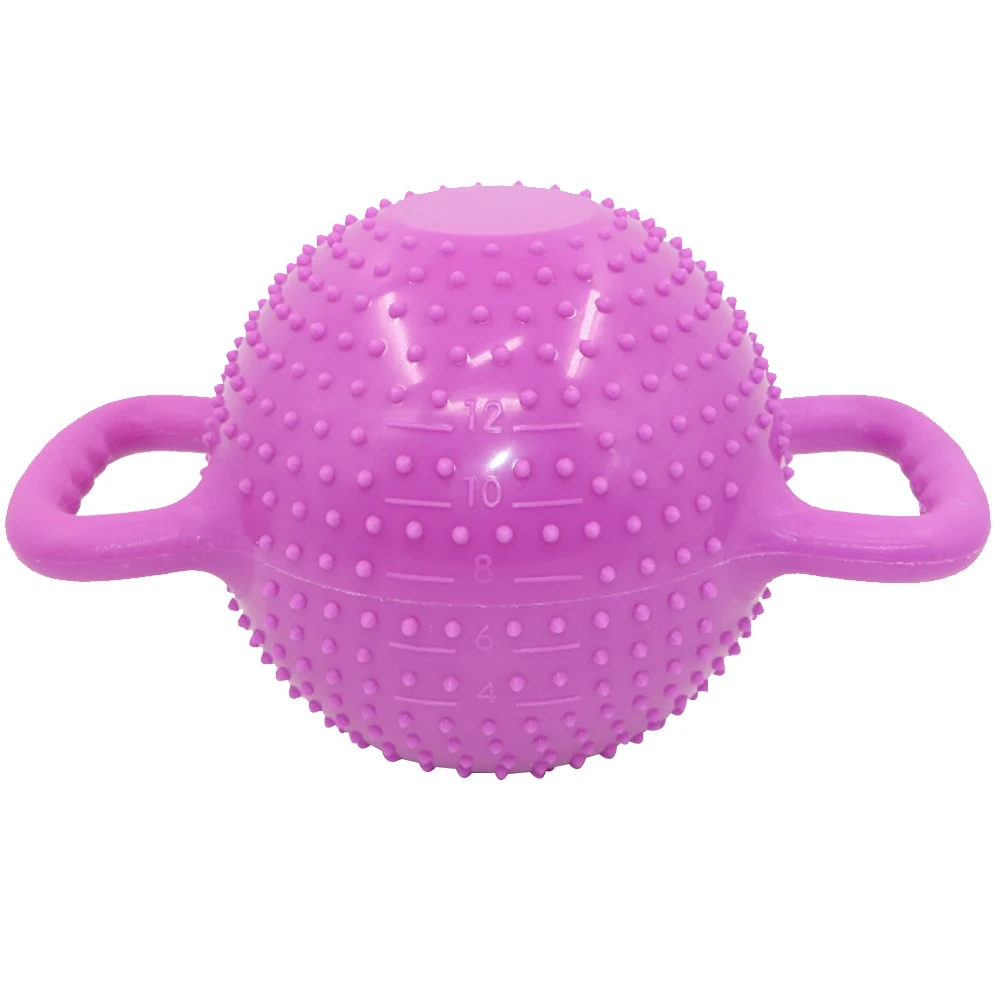 Чайник колокольчик портативный тренировки Пилатес ПВХ наполненный водой фитнес Йога вес гантель для тренировок Массаж небольшой двойной ручкой для женщин - Цвет: Фиолетовый