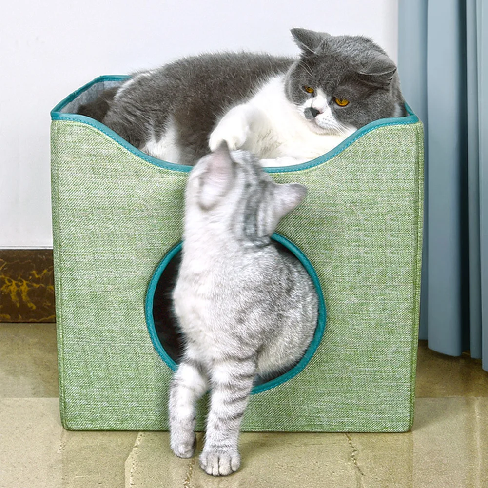Collapsible Cat Condo Cube House & Sleepping Bed with Lying Surface and 2 Reversible Cushions Tower Scratch Resistant | Дом и сад