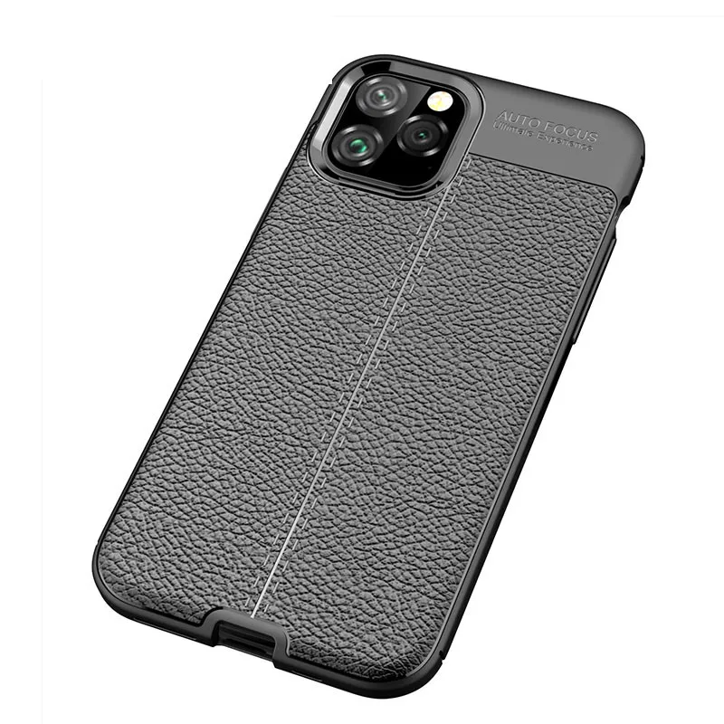 

For iPhone 11 Case for iPhone 11 Pro Cover Soft TPU Bumper Leather Texture Silicone Rugged Case for iPhone 11 Pro Max