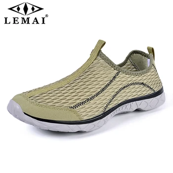 

LEMAI Summer breathable hollow bottom of shoe large size sneakers men's mesh water shoes brook shoes
