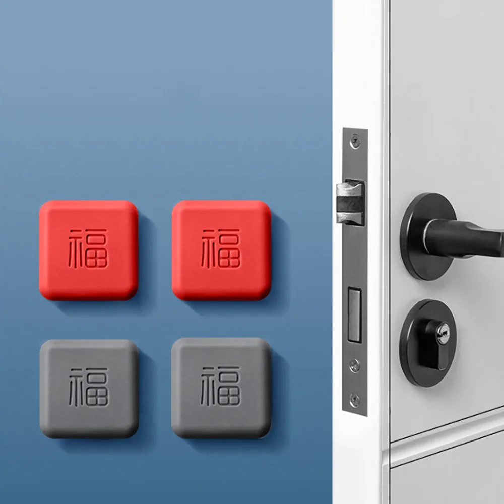 

New Silicone Door Handle Bumpers Self Adhesive Deurstopper Protection Porte Pad Shock Mute Blessing Square Wall Protector Pad