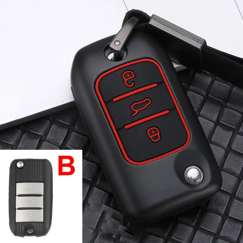 B Black Red Цинковый сплав+ силиконовый автомобильный чехол для дистанционного ключа от машины чехол для Roewe RX5 I6 Erx5 Ei5 Rx8 RX3 MG6 для MG ZS RX8 Mg 6ZS аксессуары - Название цвета: B Black Red
