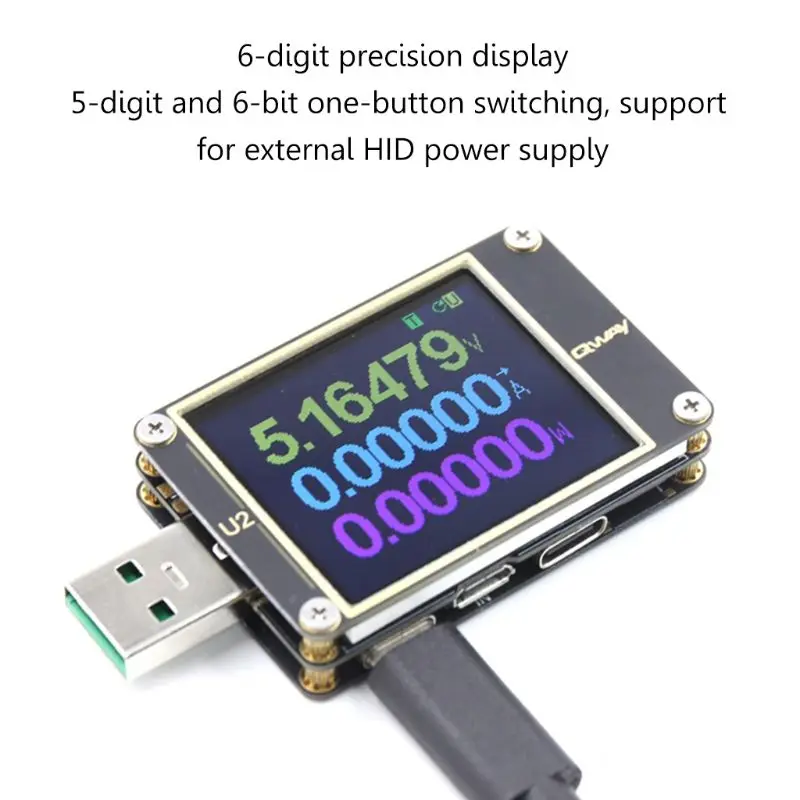  Probador USB WEB-U2 actualizado QC4.0 + PD3.0 20 PPS de carga rápida de protocolo de capacidad de C