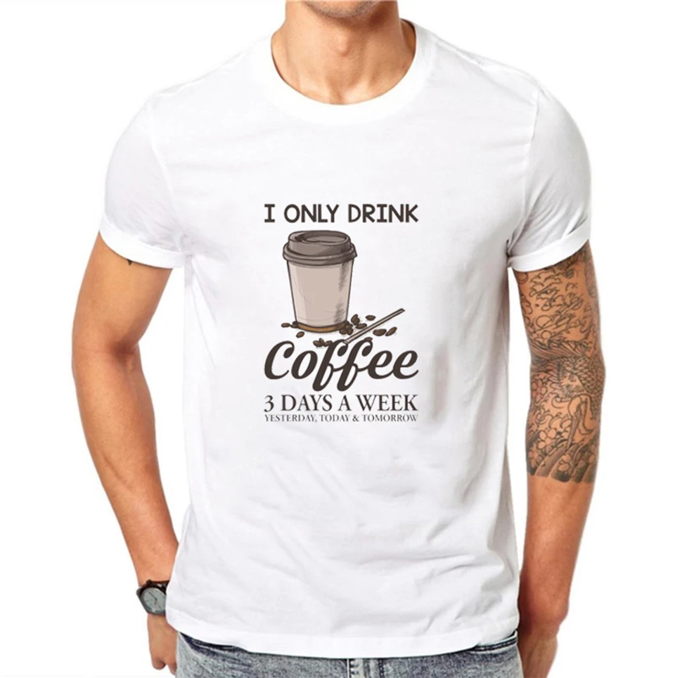 

Funny Men Tshirt Summer 2020 New Tee Shirt I Only Drink Coffee T Shirt Cotton Casual Short Sleeve Streetwear Comfortable Tops