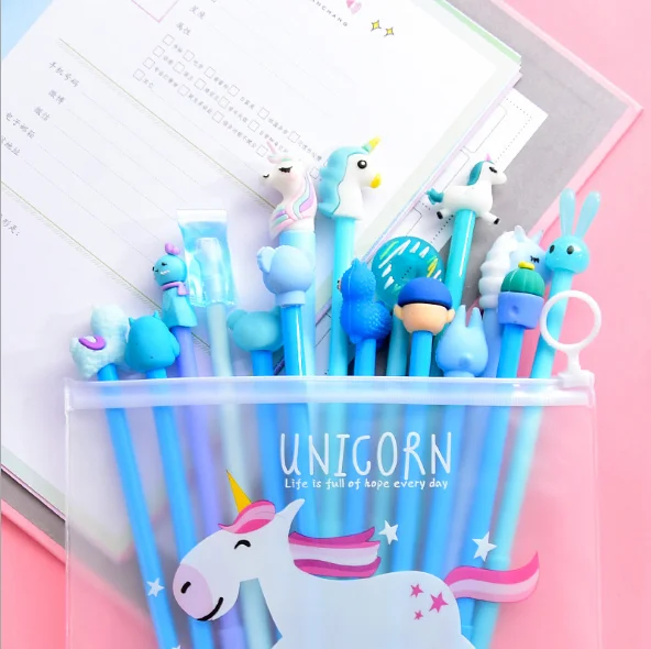 Creative 20Pcs/Set Lovely Girl Pink Cartoon Gel Pen Combination Suit Netural Black 0.5mm Signature Pen 100pcs/Lot/5Sets GP567