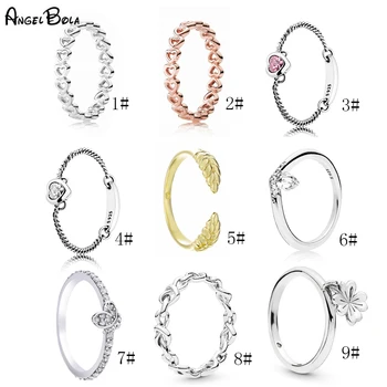 

New Cubic Zirconia Crystal Heart 925 Sterling Silver Rings For Women Fashion Designed Rose Gold Ring Wedding Jewelry Wholesale