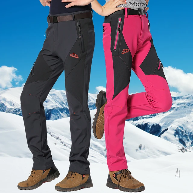 High Quality Men Women Winter Thick Warm Skiing Pants Windproof Waterproof  Trousers Snowboard Pants New Color: 4, Size: S