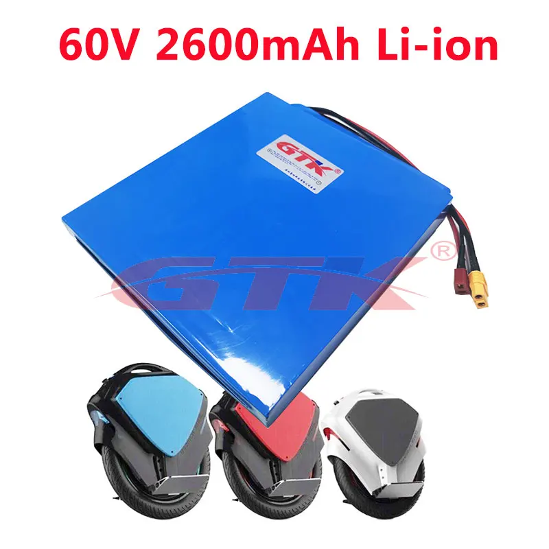 GTK 60v electric unicycle battery 156Wh 60v 2.6ah lithium battery 60v 2600mah 18650 brand cells