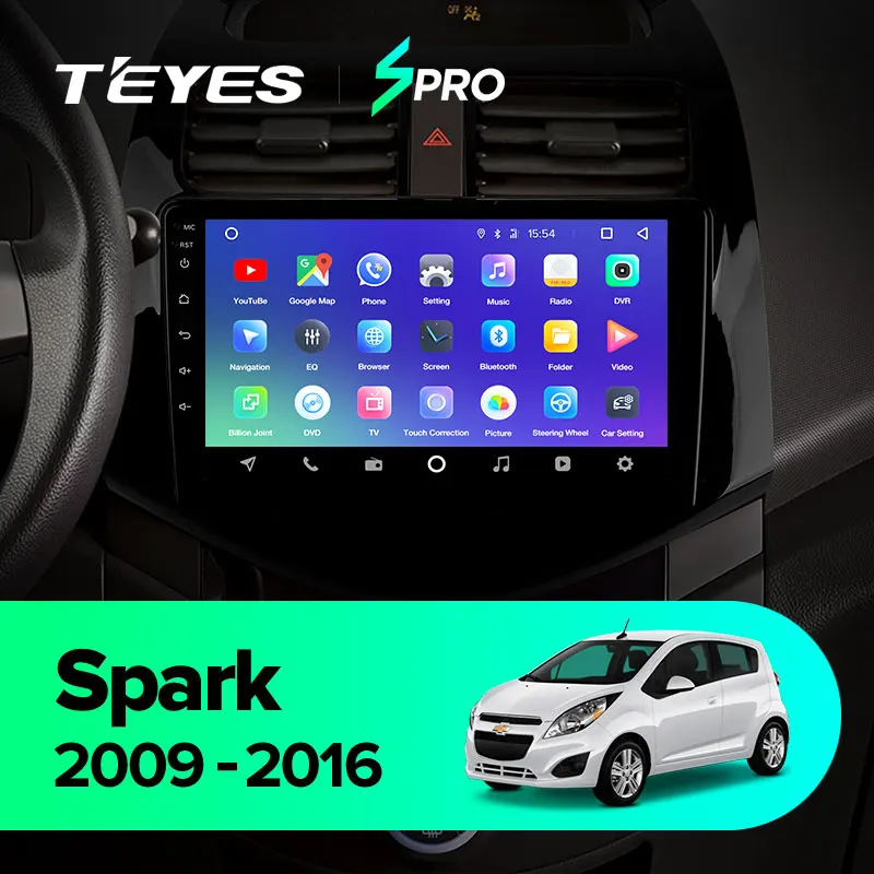 TEYES SPRO Штатная магнитола для Шевроле Спарк M300 Chevrolet Spark M300 2009 2010 2011 Android 8.1, до 8-ЯДЕР, до 4+ 64ГБ 32EQ+ DSP 2DIN автомагнитола 2 DIN DVD GPS мультимедиа автомобиля головное устройство