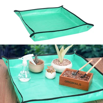 

68cm Reusable Planting Repotting Mat Waterproof PE Transplanting Bonsai Succulent Potting Soil Tarp Green Gardening Pad Plant