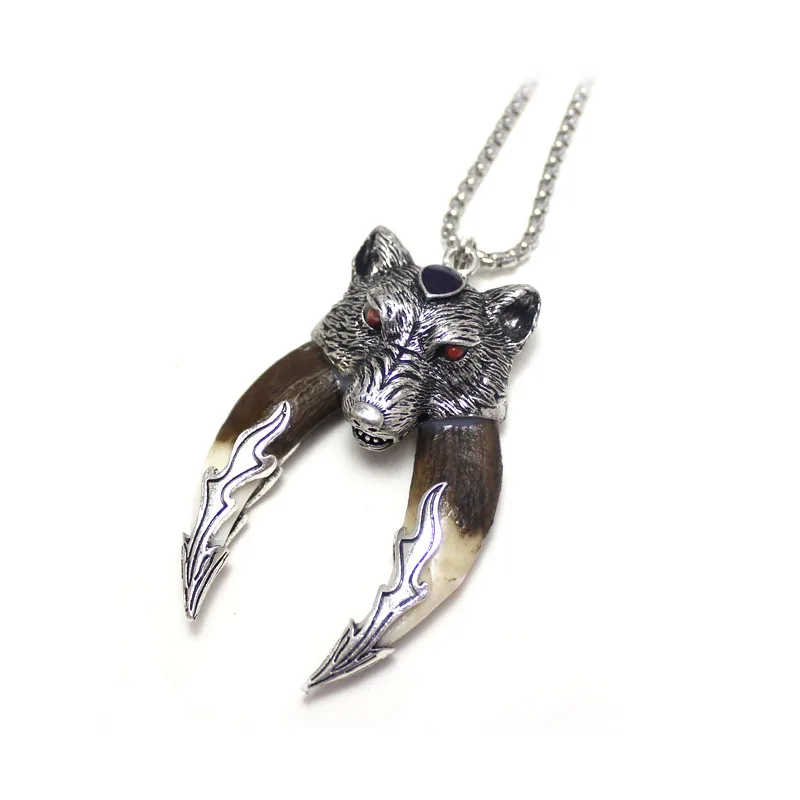Wolf Tooth Necklace Spike Pendant Necklace Pendant Necklaces Ethnic Style Brave Men For Warrior Adult Ceremony