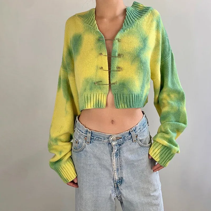 Print Cardigan Oversized Sweater Women 