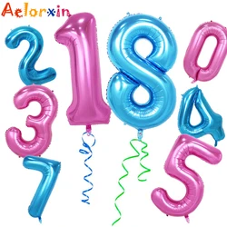 Ballons numérique grande taille or, argent et or rose, décoration en aluminium pour fête prénatale, anniversaire, jeux pour enfants et mariage 