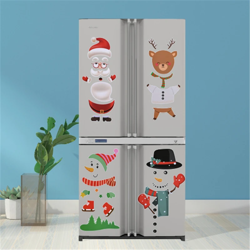 

2020 Christmas Decorations Creative New Cartoon Elderly Elk Magnetic Refrigerator Stickers