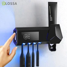 ELOSSA Smart Toothbrush Sterilizer UV Toothbrush Holder Automatic Toothpaste Squeezer Dispenser Home Bathroom Accessories Set