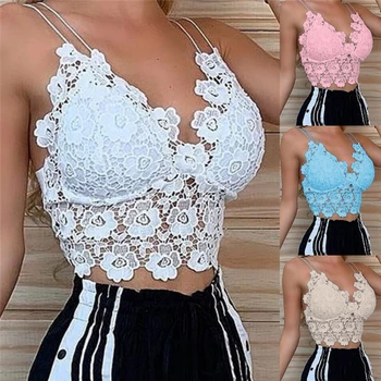 

Fashion Wire Free Sexy Women Floral Lace Bralette Bustier Crop Top Bra Vest Brassiere Sexy Lingerie Ladies Underwear Intimates