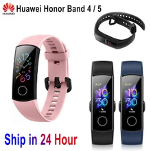 Умный Браслет huawei Honor Band 5 4, стандартная версия Amoled, цветной сенсорный экран, для плавания, обнаружения сердечного ритма, сна, бега, умный Браслет
