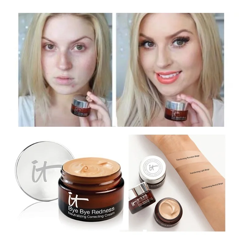

It Cosmetics BYE BYE Under Redness Face Concealer Cream Make Up Base Long Lasting Makeup Face Makeup Foundation Corrector