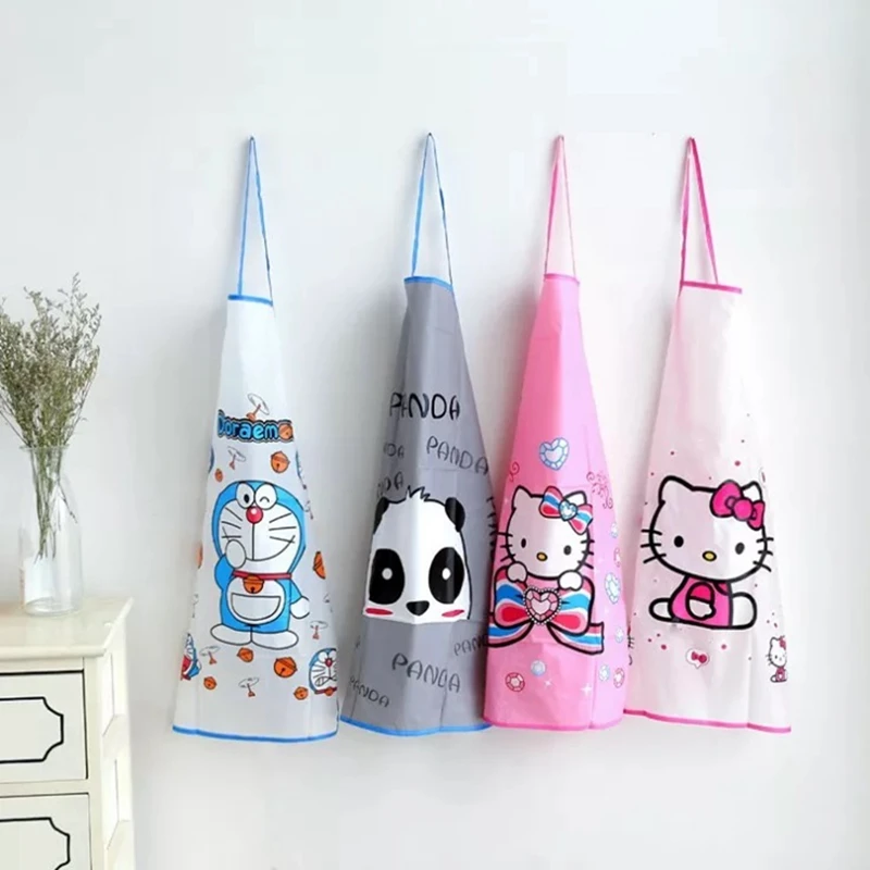 Panda Kitchen Apron Kids Apron Waterproof 44.5*67.5cm BBQ Bib Apron For Women's Cooking Baking Restaurant Workwear Cleaning Tool